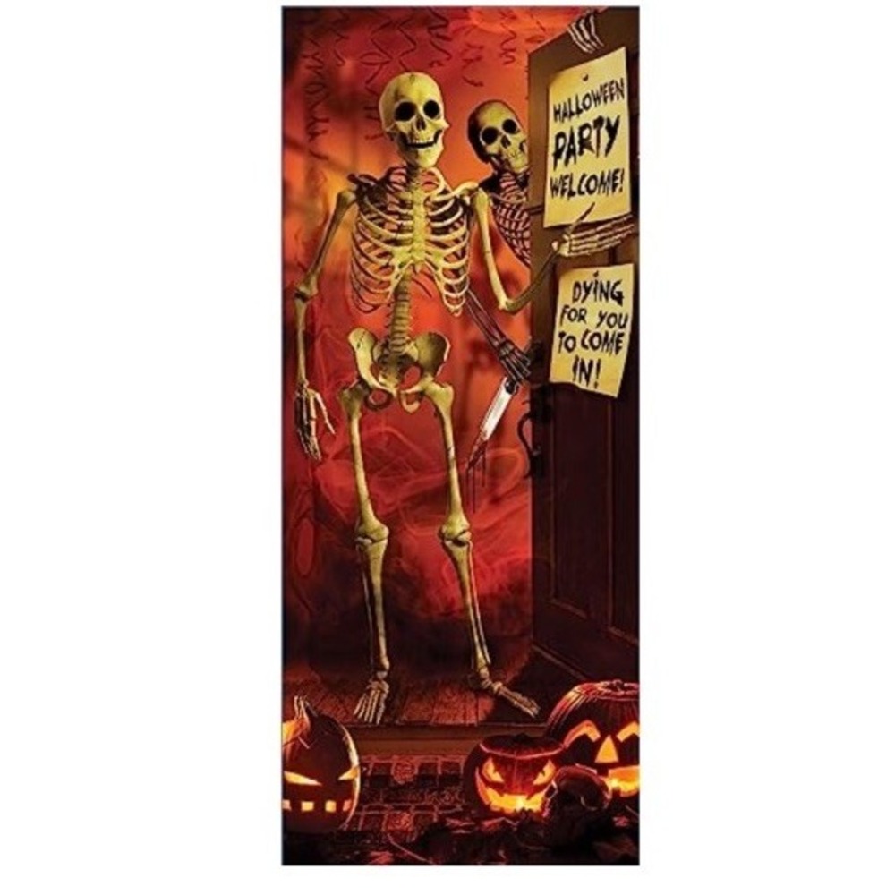 Fun World - Skeleton Halloween Party Door Cover Halloween Decoration 30"‎ x 72"